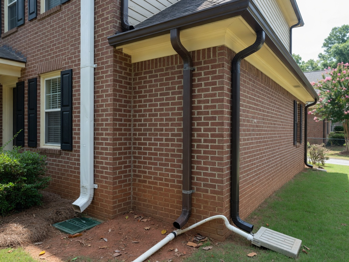 Gutter Downspouts in Georgia: Sizes, Types, and Proper Placement